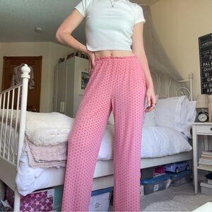 forever 21 pink polka dot flowy pajama pants